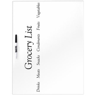 Dry Erase Board - Grocery List