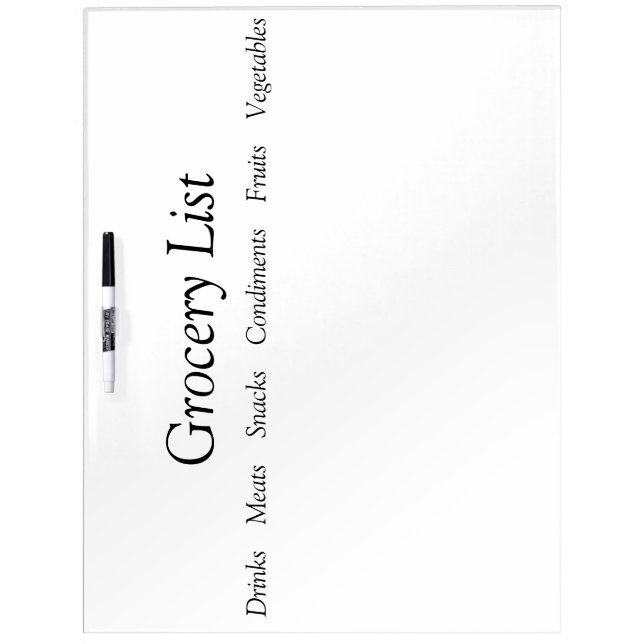 Dry Erase Board - Grocery List (Front)
