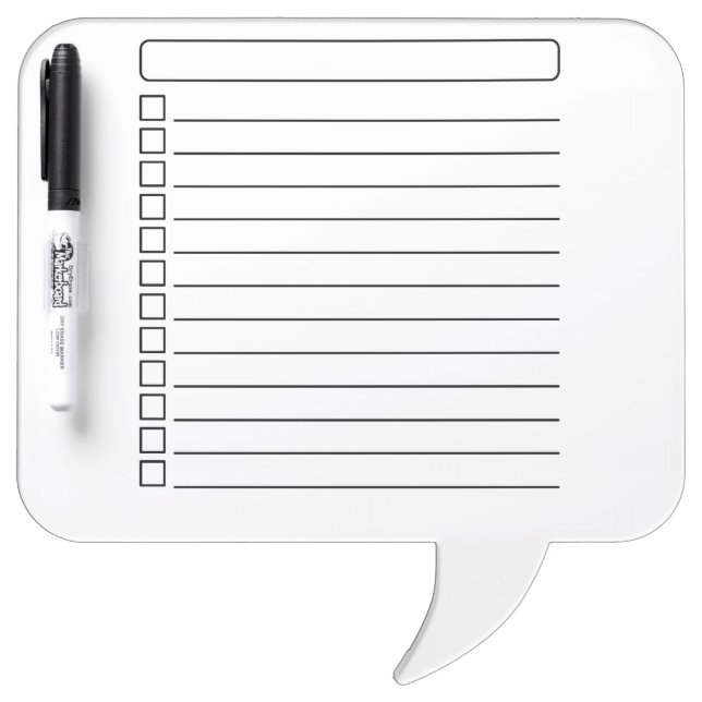 Dry Erase Board List Stencil (Front)