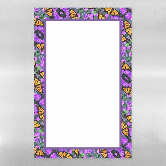 Dry Erase Board Monarch & Asters (Vertical)