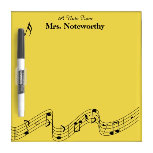 Dry Erase Board  _ Music Themed