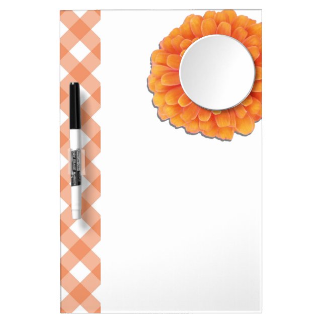 Dry-Erase Board - Orange Zinnia & Lattice (Front)