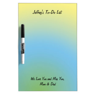 Dry Erase Board, Personalize, Pastel Blue Yellow Dry-Erase Board