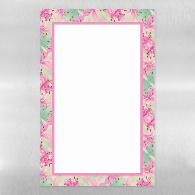 Dry Erase Board - Watercolor Lilies (Vertical)