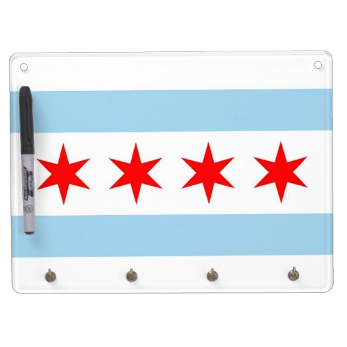 Dry Erase Board with Flag of ChicagoIllinois