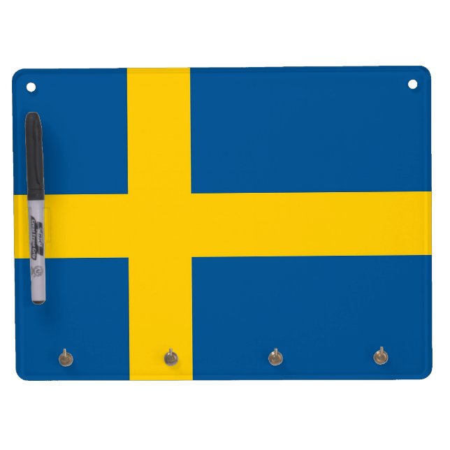 Dry Erase Board with Flag of Sweden (Front)