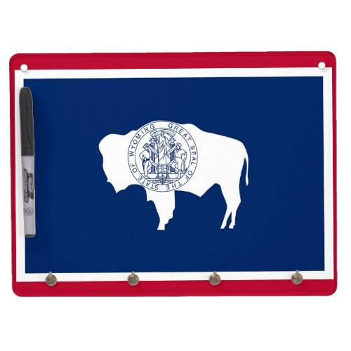 Dry Erase Board with Flag of Wyoming USA