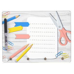 Dry Erase Board with Keychain Holder 