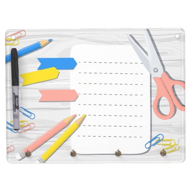 Dry Erase Board with Keychain Holder  (Front)