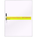 Leena's Home Bakery  Dry Erase Boards
