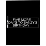      Five More  Days To SANZY's      birthday  Dry Erase Boards