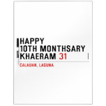 Happy 10th Monthsary Khaeram  Dry Erase Boards