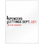 Spencers Lettings Dept.  Dry Erase Boards