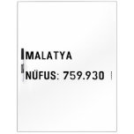 MALATYA  NÜFUS: 759.930  Dry Erase Boards