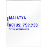 MALATYA  NÜFUS: 759.930  Dry Erase Boards