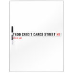 7800 Credit cards street  Dry Erase Boards