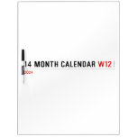 14 month calendar  Dry Erase Boards