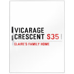 Vicarage Crescent  Dry Erase Boards