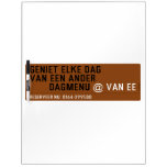 Geniet elke dag van een ander         dagmenu  Dry Erase Boards