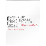 Canyon of chuck norris INFinity 2018 (D'oh)  Dry Erase Boards