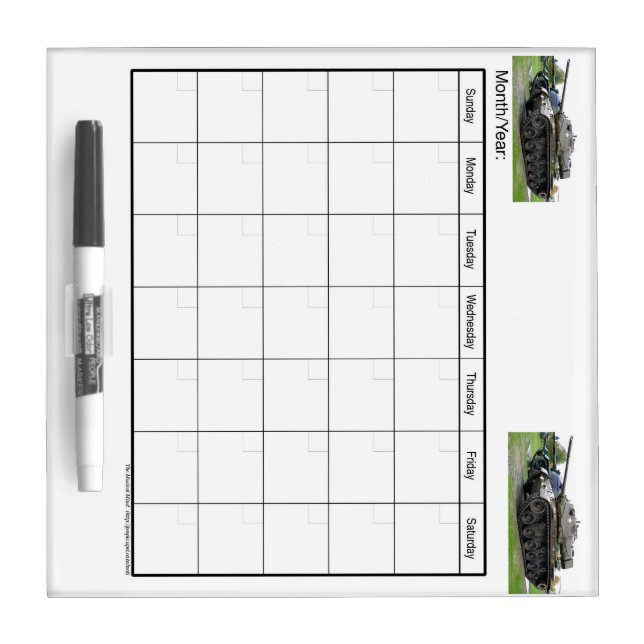 Dry Erase Calendar Dry-Erase Board (Front)