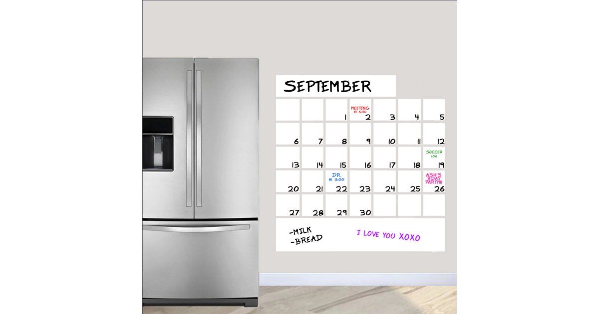Dry Erase Calendar Wall Decal Zazzle
