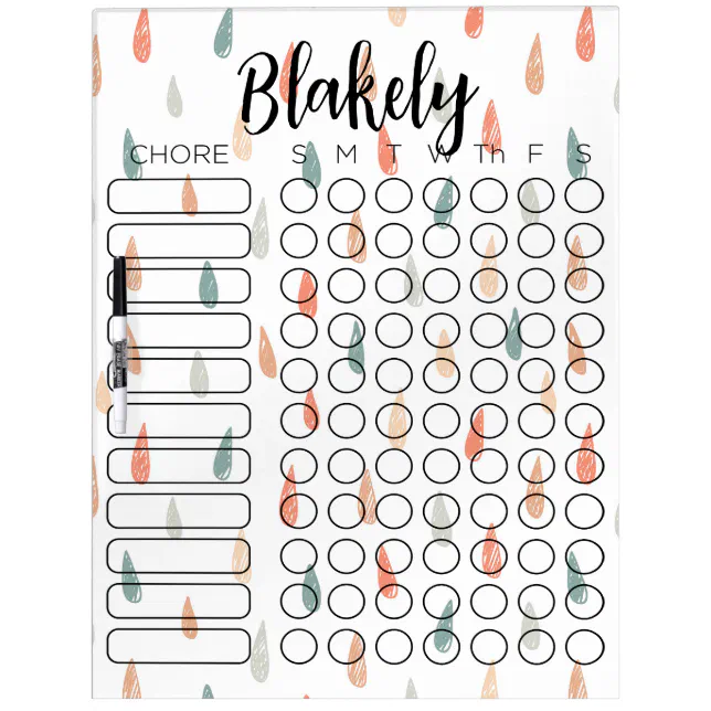 Dry Erase Chore Chart Dry Erase Sheet Dry Erase Board Zazzle