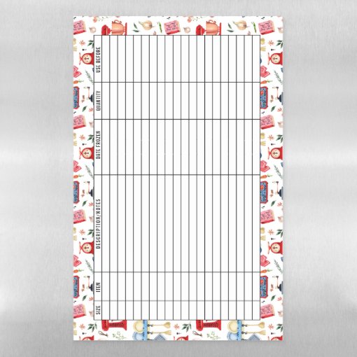 Dry Erase Freezer Inventory Fridge Sheet Zazzle