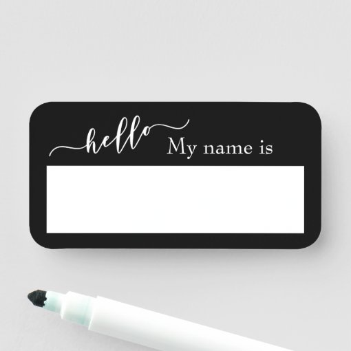 Dry Erase Hello Customizable Reusable Name Tag Zazzle