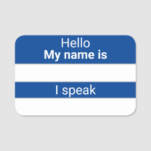 Dry Erase Language Name Tag