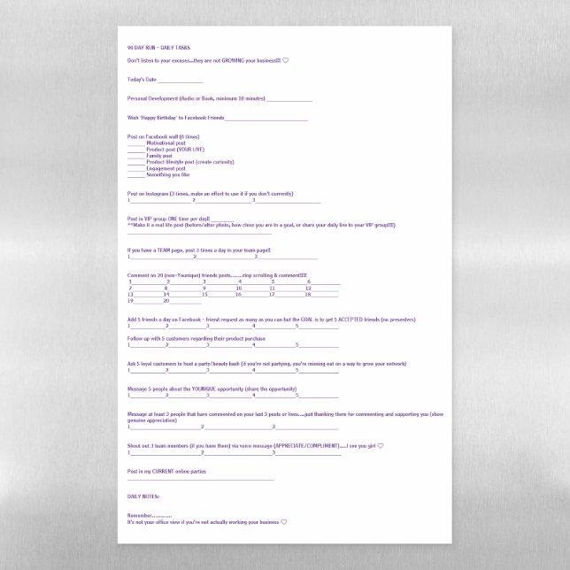 Dry erase magnet sheet (Vertical)