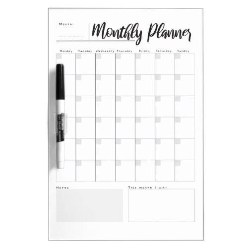 Dry Erase Magnetic Monthly Planner Dry Erase Board