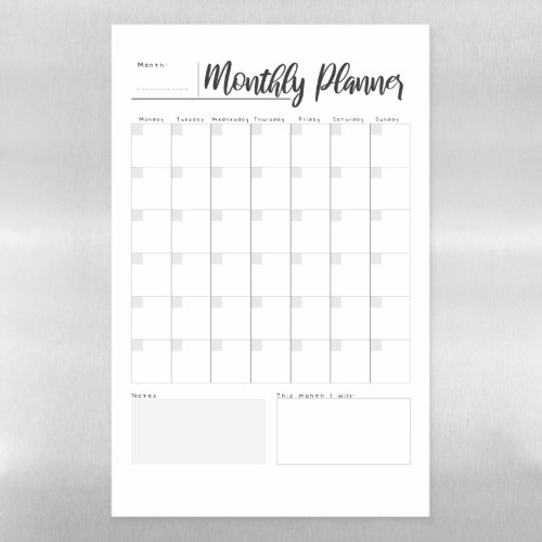 Dry Erase Magnetic Monthly Planner Magnetic Dry Erase Sheet