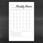 Dry Erase Magnetic Monthly Planner Sheet<br><div class="desc">Manage your schedule with ease using this Magnetic Monthly Planner and Organizer, designed with a spacious undated calendar grid for flexible, perpetual use. Simply fill in the month’s details at the start of each month to plan family activities, track to do lists, and set new year resolutions or notes in...</div>