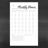 Dry Erase Magnetic Monthly Planner