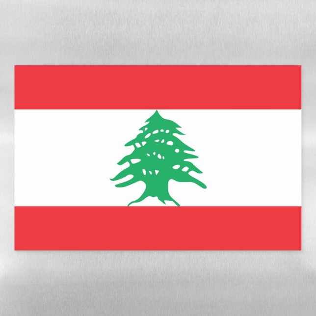 Dry Erase Magnetic Sheet flag of Lebanon (Horizontal)