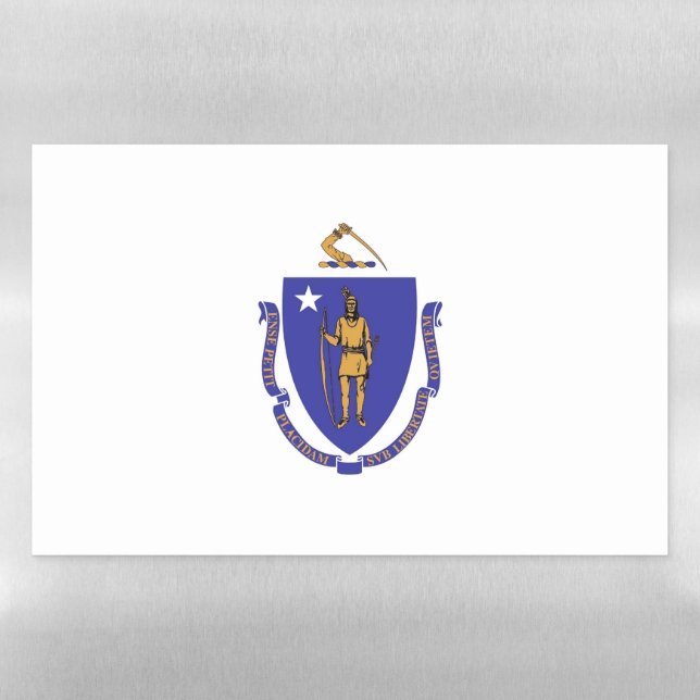 Dry Erase Magnetic Sheet flag of Massachusetts (Horizontal)