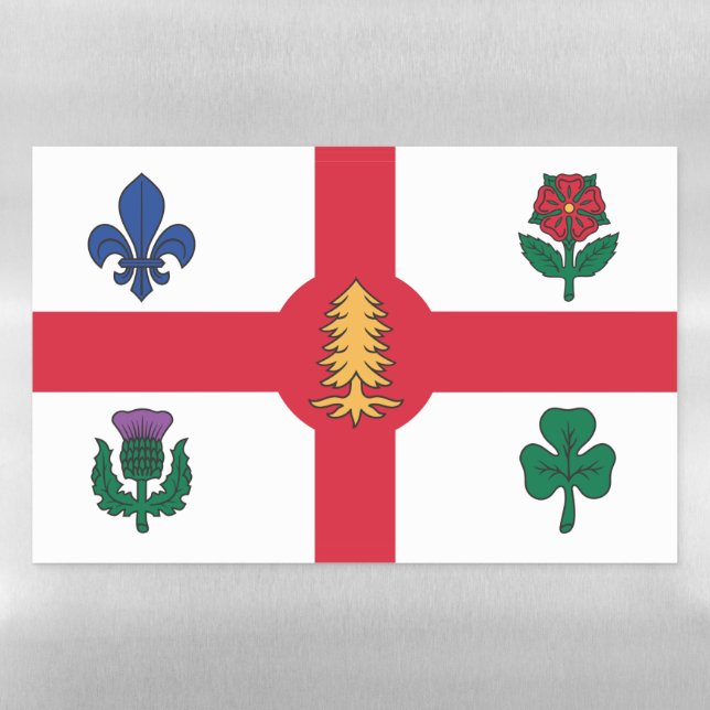 Dry Erase Magnetic Sheet flag of Montreal, Canada (Horizontal)