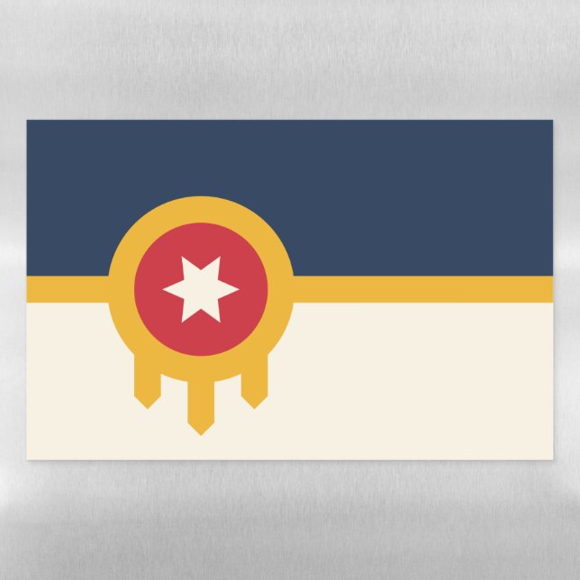 Dry Erase Magnetic Sheet flag of Tulsa, Oklahoma (Horizontal)