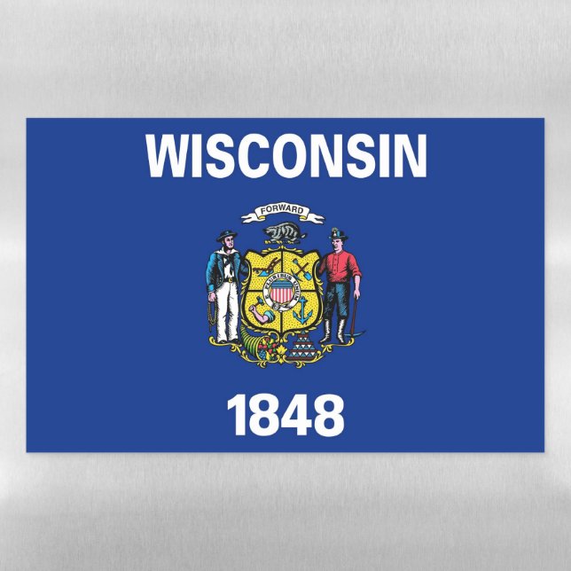 Dry Erase Magnetic Sheet flag of Wisconsin (Horizontal)