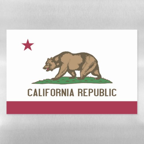 Dry Erase Magnetic Sheet with flag of California