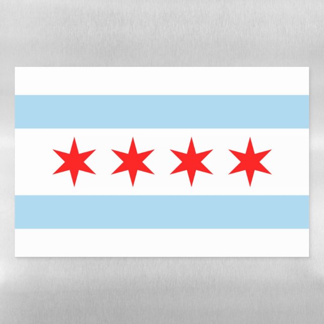 Dry Erase Magnetic Sheet with flag of Chicago (Horizontal)