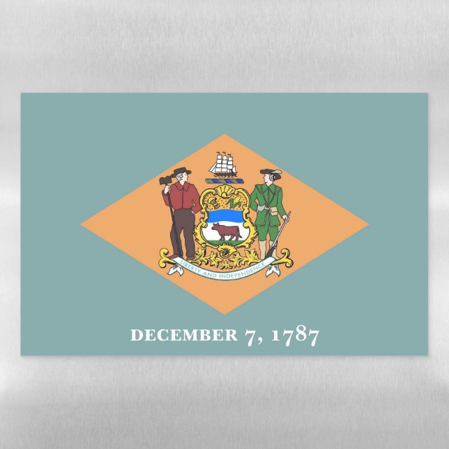 Dry Erase Magnetic Sheet with flag of Delaware (Horizontal)