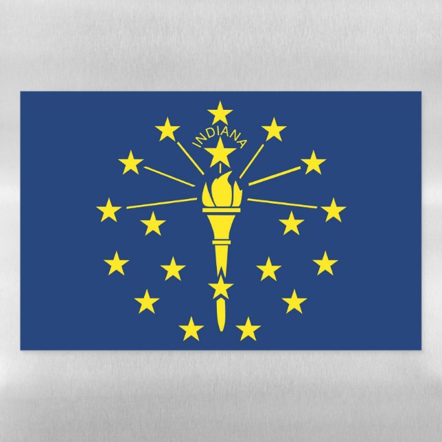 Dry Erase Magnetic Sheet with flag of Indiana (Horizontal)