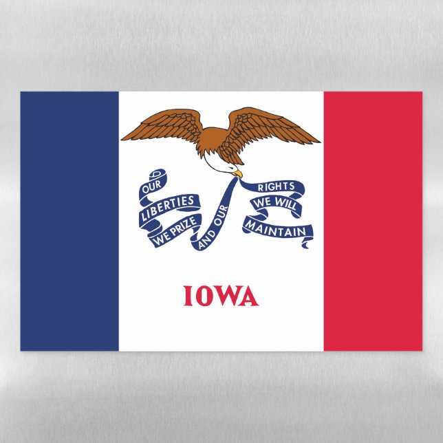 Dry Erase Magnetic Sheet with flag of Iowa (Horizontal)