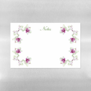 Dry Erase Magnetic Sheets - Green Purple Orchids