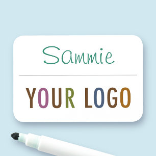 Dry Erase Name Tag with Logo Pin Back or Magnetic