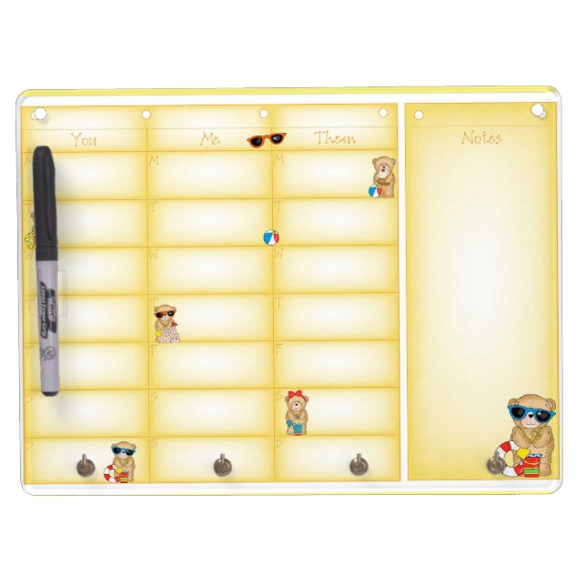 Dry Erase Post board Daily Chore Board & Notes (Front)