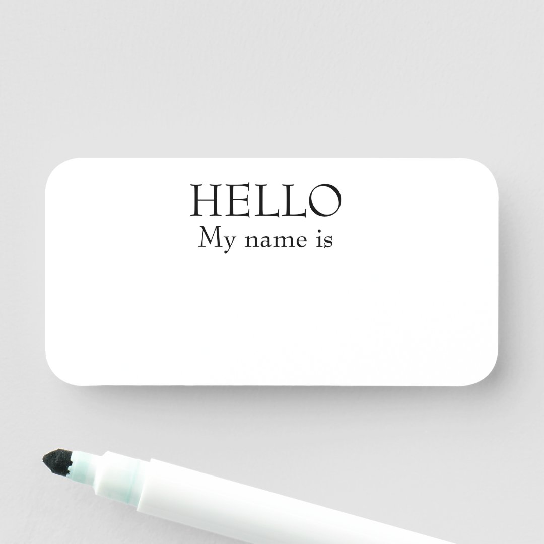 Dry Erase Reusable Customizable Hello My Name Tag Zazzle