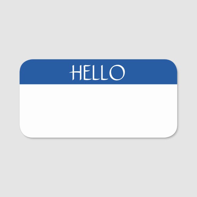 Dry Erase Reusable Customizable Hello Red Name Tag (Front)